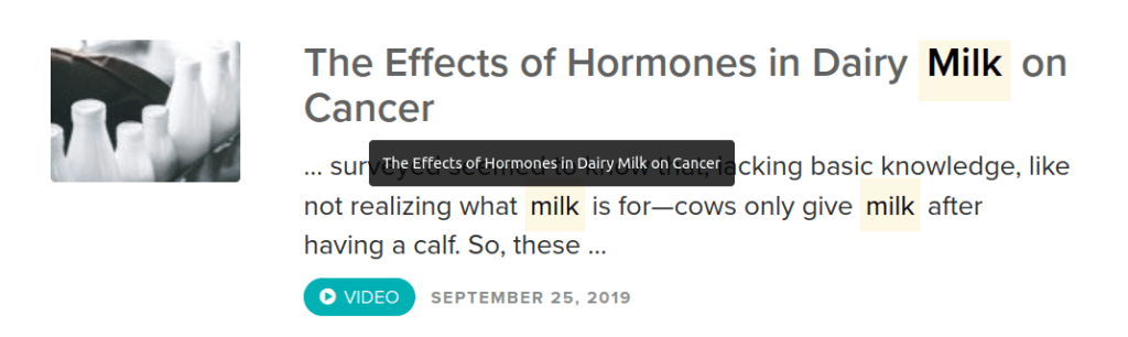 Le lait en tant que source de calcium et les effets des hormones des produits laitiers sur les cancers.